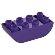 Duplo Brick 2 x 4 Curved Bottom (Dark Purple)