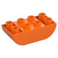 Duplo Brick 2 x 4 Curved Bottom (Orange)