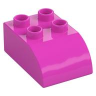 Duplo Brick 2 x 3 with Curved Top (Dark Pink)