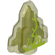 Rock 1 x 2 Crystal Stepped with Dark Green Swamp Gas Print (Trans-Neon Green)