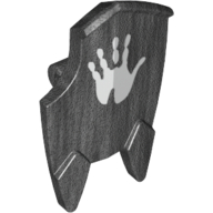 Shield Broad with Spiked Bottom and Cutout Corner with Handprint Print (Pearl Titanium)