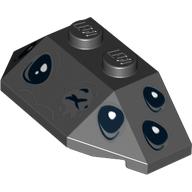Brick Wedged, Sloped 45° 2 x 4 Triple with Spider Eyes Print (Black)