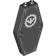 Coffin 2 x 4 x 6 Lid with White Bat Print (Black)