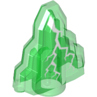 Rock 1 x 2 Crystal Stepped with White Lightning Print (Trans-Green)