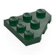 Wedge Plate 3 x 3 Cut Corner (Dark Green)