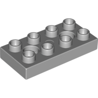 Duplo Plate 2 x 4 with 2 Holes with Locking Ridges (Light Bluish Gray)