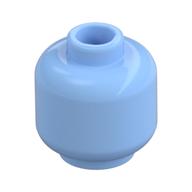 Minifig Head [Plain] [Hollow Stud] (Bright Light Blue)