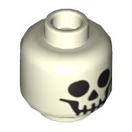 Minifig Head Skeleton, Standard Skull Print (Glow in Dark White)