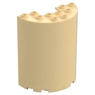 Cylinder Half 3 x 6 x 6 with 1 x 2 Cutout (Tan)