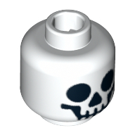 Minifig Head Skeleton, Standard Skull Print (White)