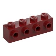 Brick Special 1 x 4 with 4 Studs on One Side (Dark Red)