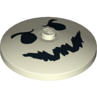 Dish 4 x 4 Inverted [Radar] with Black Ghost Face Print (Glow in Dark White)
