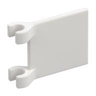 Flag 2 x 2 Square, Flat Clip Edge [Thick Clips] (White)