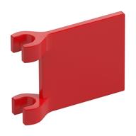 Flag 2 x 2 Square, Flat Clip Edge [Thick Clips] (Red)