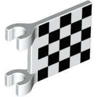 Flag 2 x 2 Square with Chequered Print [Thick Clips] (White)