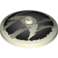 Dish 4 x 4 Inverted [Radar] with Crescent Moon and Clouds Print (Glow in Dark White)