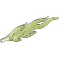 Wave / Flame Rounded Large with Marbled Glow in Dark White Pattern (Trans-Bright Green)