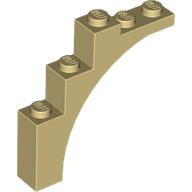 Brick Arch 1 x 5 x 4 [Irregular Bow, Raised Underside Cross Supports] (Tan)