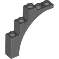 Brick Arch 1 x 5 x 4 [Irregular Bow, Raised Underside Cross Supports] (Dark Bluish Gray)
