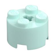 Brick Round 2 x 2 with Axle Hole (Light Aqua)