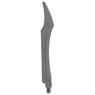 Large Figure Weapon Blade, Curved Tip with Axle (Flat Silver)