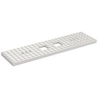 Vehicle Base, Train 6 x 24 with Two 2 x 2 Openings and 3 Round Holes Each End, Reinforced on Bottom Side (White)