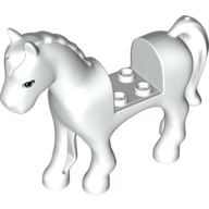 Animal, Horse with 2 x 2 Cutout, Blue Eyes Print (White)