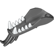 Creature Body Part, Dragon Head Lower Jaw with White Teeth and Black Spines Print (Dark Bluish Gray)