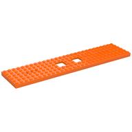 Vehicle Base, Train 6 x 28 with Two 2 x 2 Openings and 3 Round Holes Each End (Orange)
