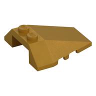 Brick Wedged, Sloped 4 x 4 Triple, Stud Notches (Pearl Gold)