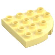 Duplo Plate Round Corner 4 x 4 (Bright Light Yellow)
