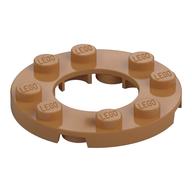 Plate Round 4 x 4 with 2 x 2 Round Opening (Medium Nougat)