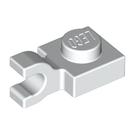 Plate Special 1 x 1 with Clip Horizontal [Thick U Clip] (White)
