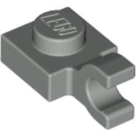 Plate Special 1 x 1 with Clip Horizontal [Thick U Clip] (Light Gray)