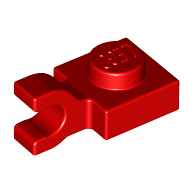 Plate Special 1 x 1 with Clip Horizontal [Thick U Clip] (Red)