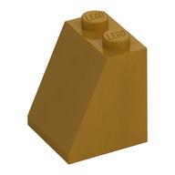 Brick Sloped 65° 2 x 2 x 2 with Bottom Tube (Pearl Gold)