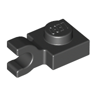 Plate Special 1 x 1 with Clip Horizontal [Thick U Clip] (Black)