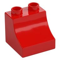 Duplo Brick 2 x 2 x 1 1/2 with Curve (Red)