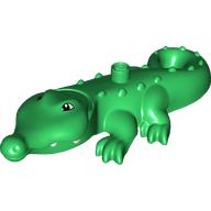 Duplo Animal Alligator Type 3 - Mouth Opens, Wide Snout (Green)