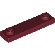 Plate Special 1 x 4 with 2 Studs, 3 Bottom Tubes (Dark Red)