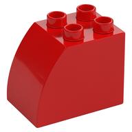 Duplo Brick 2 x 3 x 2 with Curved Top (Red)