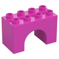 Duplo Brick 2 x 4 x 2 Arch (Dark Pink)