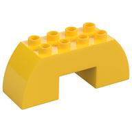 Duplo Brick 2 x 6 x 2 Curved with 2 x 2 Cutout on Bottom (Yellow)