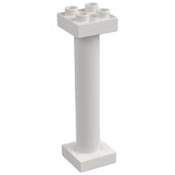 Duplo Support Column 2 x 2 x 6 Round with Open Latticed Back (White)