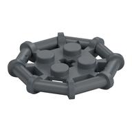 Plate Special 2 x 2 with Bar Frame Octagonal, Reinforced, Completely Round Studs (Flat Silver)