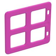 Duplo Door / Window with Four Equal Square Cornered Panes (Dark Pink)