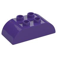 Duplo Brick 2 x 4 Curved Top (Dark Purple)