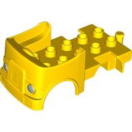 Duplo Car Body Truck with Lego Logo and Silver Headlights on Front Print (Yellow)