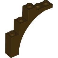 Brick Arch 1 x 5 x 4 [Irregular Bow, Raised Underside Cross Supports] (Dark Brown)