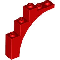 Brick Arch 1 x 5 x 4 [Irregular Bow, Raised Underside Cross Supports] (Red)